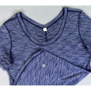 Lululemon Shirt Womens 6 Heather Blue Intensi Tee Lightweight Training Lounge